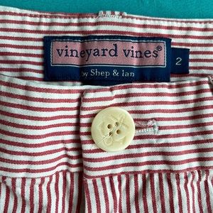 Size 2, red/white stripe Vineyard vine shorts